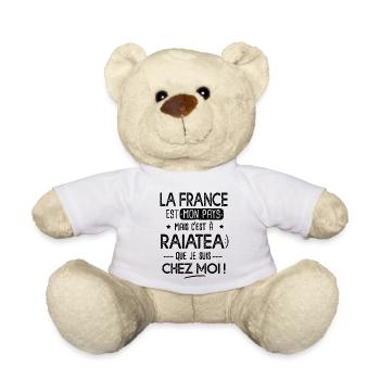 Raiatea c est chez moi Cadeau humour Polynésie - Nounours - blanc - Devant