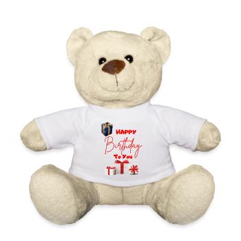 Happy Birthday to you-mit Geschenken - Teddy - Weiß - Vorne