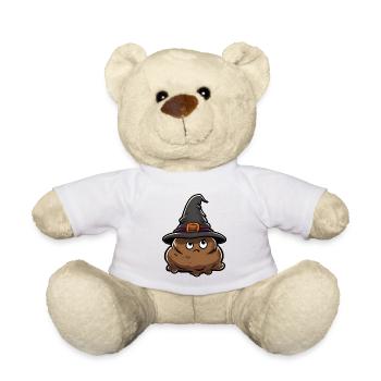 Lustiger Halloween Kackhaufen mit Hexenhut. - Teddy - Weiß - Vorne