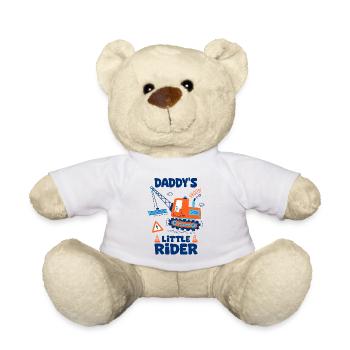 petit pilote de papa bébé Grue engins chantier - Nounours - blanc - Devant