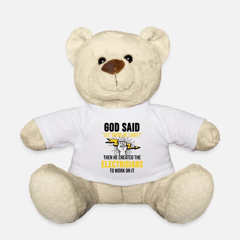 Electrician electrical engineering lightning gift - Teddy Bear - white