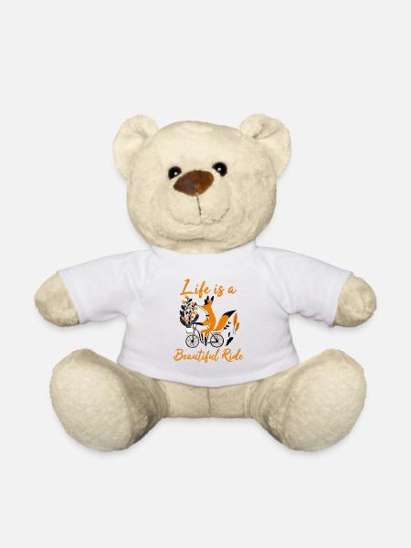 Fahrrad Radfahren Radfahrer Fuchs Geschenk - Teddy - Weiß