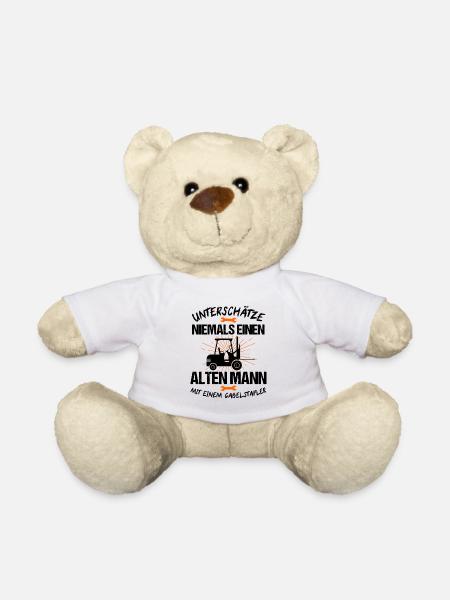 Gabelstapler Lagerist Staplerfahrer Mann Geschenk - Teddy - Weiß