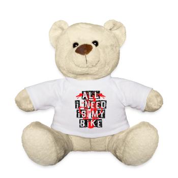 Chopper Bobber Motorcycle Motorcyclist Bike Biker - Teddy Bear - white - Front