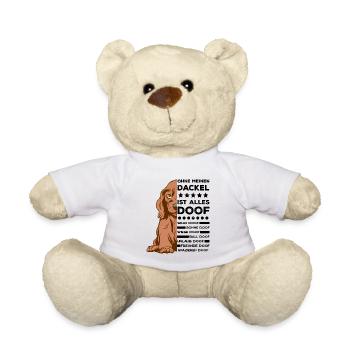 Hundeliebhaber Dackel Dachshund Motiv Geschenk - Teddy - Weiß - Vorne