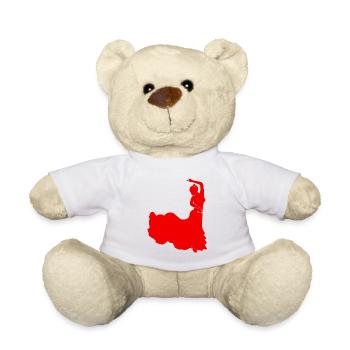 Danseuse de Flamenco espagnole robe rouge salsa - Nounours - blanc - Devant