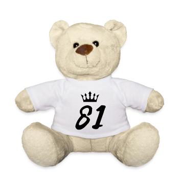 81 Number crown - Teddy Bear - white - Front