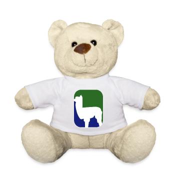 Alpaka Design grün blau Silhouette - Teddy - Weiß - Vorne