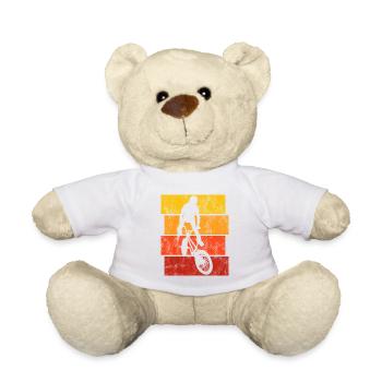 Cadeau rétro de vélo de vélo BMX Vélo Motocross - Nounours - blanc - Devant