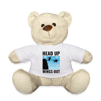 Wingsuit flying Base Jumping Skydiving Wingsuiting - Teddy Bear - white - Front