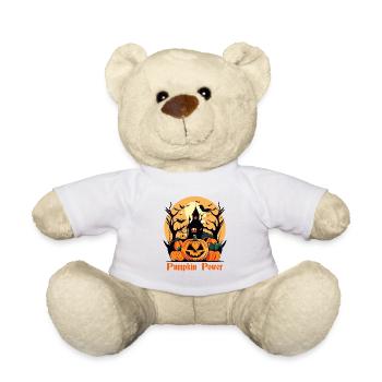 Pumpkin Power Halloween - Teddy Bear - white - Front