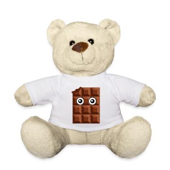 Eine lustige Schokoladentafel Schokoladen Liebe - Teddy - Weiß - Vorne