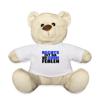 Rechts ist da wo Hirne fehlen AfD Demokratie links - Teddy - Weiß - Vorne