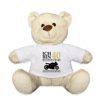 Shirt für Motorradfahrer - ICH BIN 40 - Teddy - Weiß - Vorne