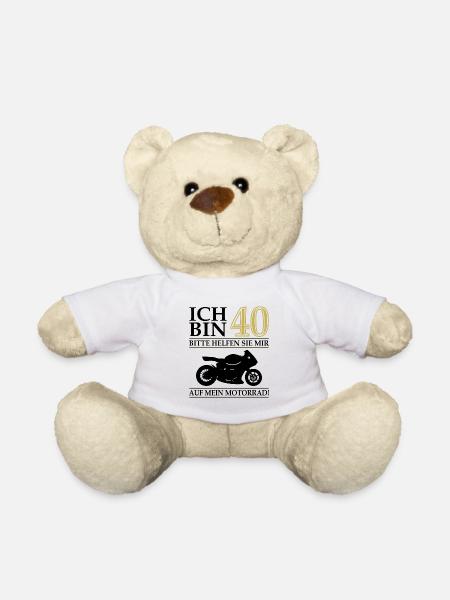Shirt für Motorradfahrer - ICH BIN 40 - Teddy - Weiß