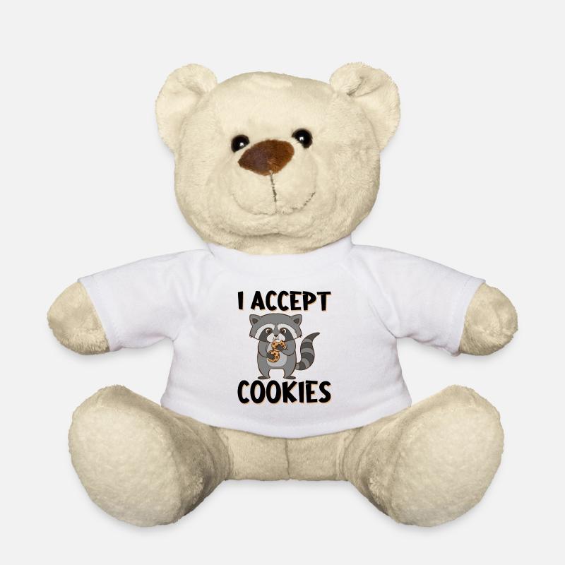 Raton laveur avec des biscuits et un sort. I Accept Cookies. - Nounours - blanc