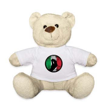 Italie Italiens geste de la main drapeau italien - Nounours - blanc - Devant