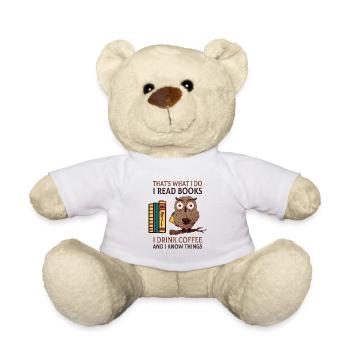 Das ist es, was ich tue Ich lese Bücher Ich trinke - Teddy - Weiß - Vorne
