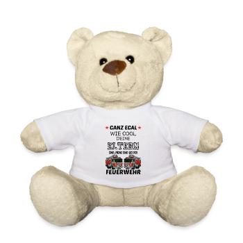 Coole Eltern Feuerwehr Feuerwehrmann Feuerwehrauto - Teddy - Weiß - Vorne
