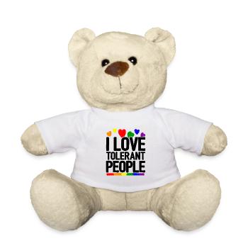 I Love Tolerant People Bisexual Gay Pansexual Rain - Teddy - Weiß - Vorne