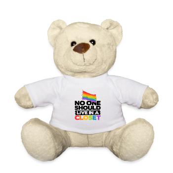 No One Should Live IN A Closet Rainbow Pride Lgbtq - Teddy - Weiß - Vorne
