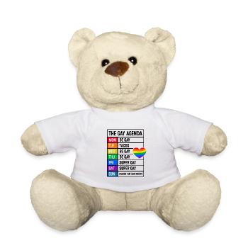The Gay Agenda Be Gay Pride Bisexual Love Rainbow - Teddy - Weiß - Vorne