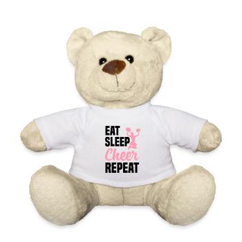Eat Sleep Cheer Repeat Cheerleading Cheerleader Gy - Teddy - Weiß - Vorne