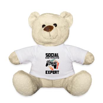 Social Distancing Expert Video Game Player Gaming - Teddy - Weiß - Vorne