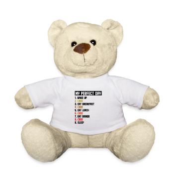 My Perfect Day Wake Up Code Software Developer Pro - Teddy - Weiß - Vorne