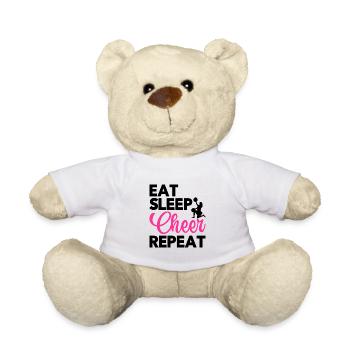 Eat Sleep Cheer Repeat Cheerleading Cheerleader Gy - Teddy - Weiß - Vorne