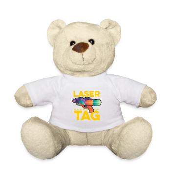 Retro Graphic Lasertag Player Lasertag Phaser Lase - Teddy - Weiß - Vorne