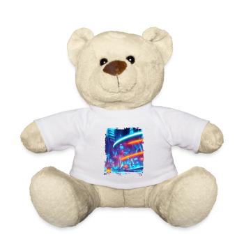 Cool Japanese World Japan Neon City - Teddy - Weiß - Vorne