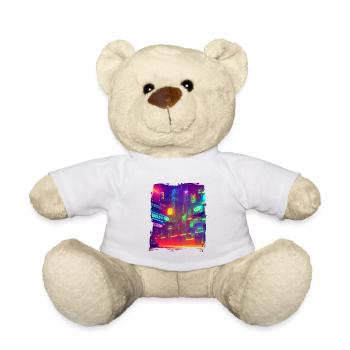 Cool Japanese World Japan Neon City - Teddy - Weiß - Vorne