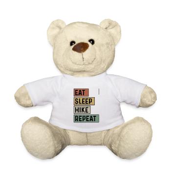 Eat Sleep Hike Repeat Trekking Mountaineering Hiki - Teddy - Weiß - Vorne