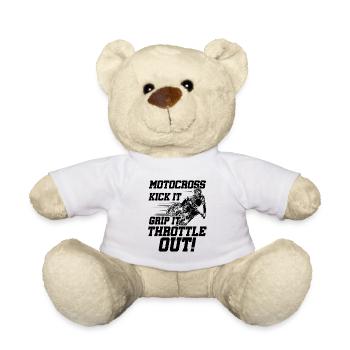 Kick It Grip It Throttle It Out Dirt Biker Motocro - Teddy - Weiß - Vorne