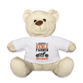 Echte Kerle Fahren Motorrad Motorradfahrer Biker M - Teddy - Weiß - Vorne