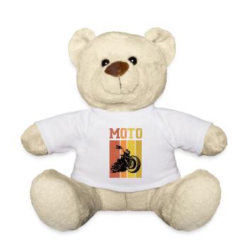 Retro Graphic Motorcycle Rider Motorcyclist Biker - Teddy - Weiß - Vorne