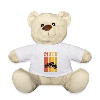 Retro Graphic Motorcycle Rider Motorcyclist Biker - Teddy - Weiß - Vorne