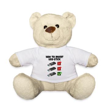How To Insert USB Stick Funny Programmer Meme - Teddy - Weiß - Vorne