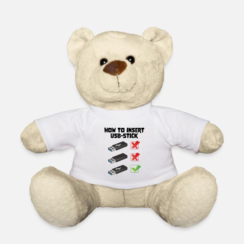 How To Insert USB Stick Funny Programmer Meme - Teddy - Weiß