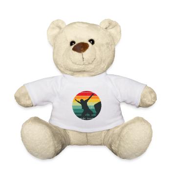 Retro Graphic Cliff Diver Cliff Diving Tombstoning - Teddy Bear - white - Front