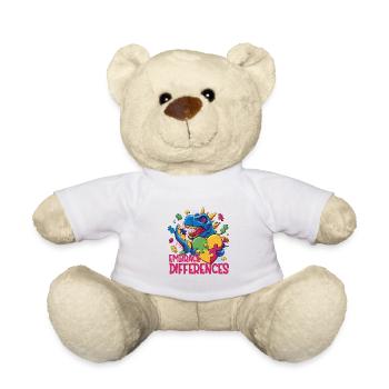 Autism Love and Acceptance Embrace Differences - Teddy - Weiß - Vorne