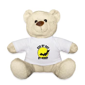 Kid by day - bat by night Kid likes bats - Teddy Bear - white - Front
