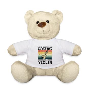Ne sous-estimez jamais un vieil homme avec un violon Violi - Nounours - blanc - Devant