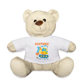 Ich bin 1 jahre Geburtstag des Baggers, Geschenk 1 - Teddy - Weiß - Vorne