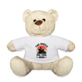 Zwei Räder Eine Coole Mutter Motorradfahren Biker Motorrad Motorrad - Teddy - Weiß - Vorne