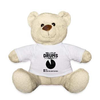 Werde ich heute Schlagzeug spielen Schlagzeuger - Teddy - Weiß - Vorne