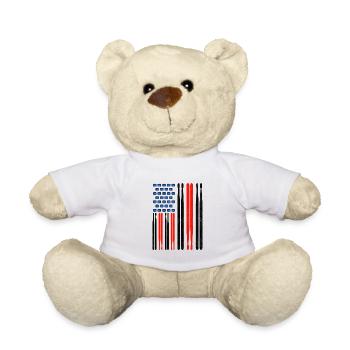 American Flag Drummer Patriot Drum Music Lover Dru - Teddy Bear - white - Front