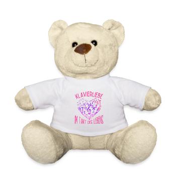 Piano Pianiste Piano Love Piano - Nounours - blanc - Devant