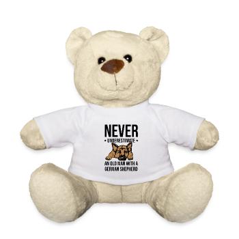 Ne sous-estimez jamais un vieil homme avec un berger allemand - Nounours - blanc - Devant